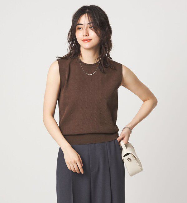 UNITED ARROWS green label relaxing「ブライトシアー ノースリーブ ニット」|ニット・セーター|DK.BROWN