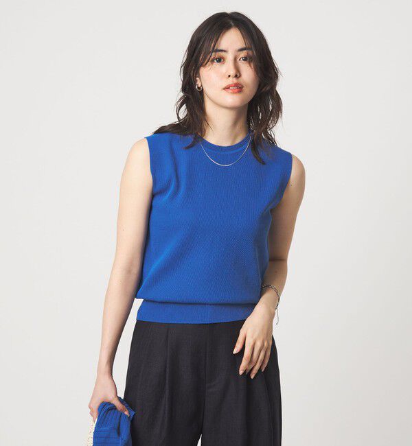 UNITED ARROWS green label relaxing「ブライトシアー ノースリーブ ニット」|ニット・セーター|