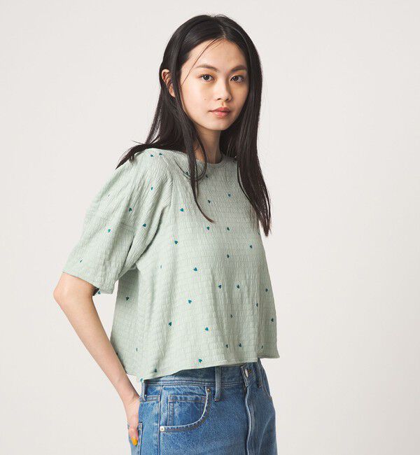 EMMEL REFINES「＜EMMEL REFINES＞EM ハートシシュウ コクーンスリーブ Tブラウス」|シャツ・ブラウス|