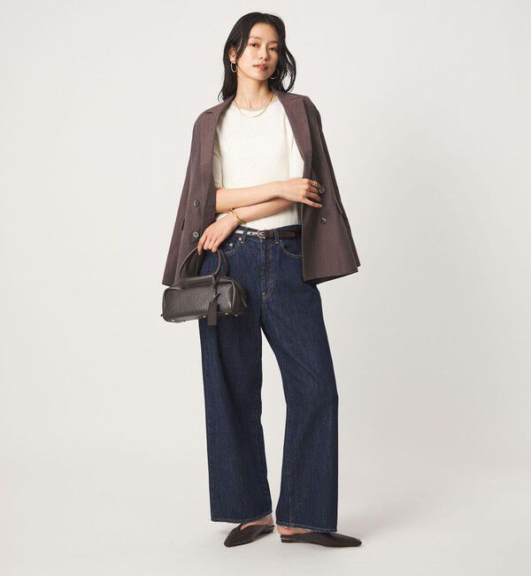 UNITED ARROWS green label relaxing「ハイショク リブ ハーフスリーブ プルオーバー ニット」|ニット・セーター|