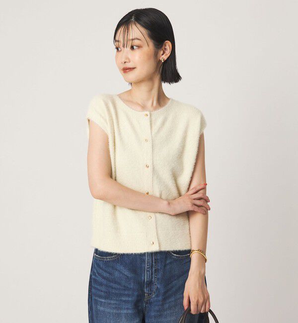 UNITED ARROWS green label relaxing「フラッフフェザー 2WAY フレンチスリーブ ニット」|ニット・セーター|