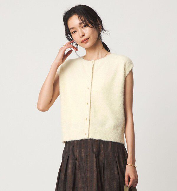 UNITED ARROWS green label relaxing「フラッフフェザー 2WAY フレンチスリーブ ニット」|ニット・セーター|