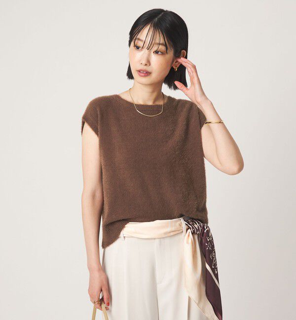 UNITED ARROWS green label relaxing「フラッフフェザー 2WAY フレンチスリーブ ニット」|ニット・セーター|MD.BROWN