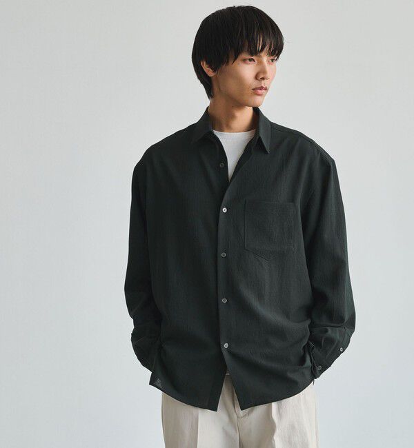 UNITED ARROWS green label relaxing「ワッシャー ポプリン ボックス レギュラー カラー 長袖 シャツ」|シャツ・ブラウス|