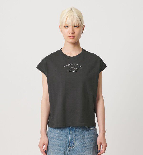 BEAUTY&YOUTH UNITED ARROWS「コットン ロゴプリント フレンチスリーブ Tシャツ」|Tシャツ・カットソー|
