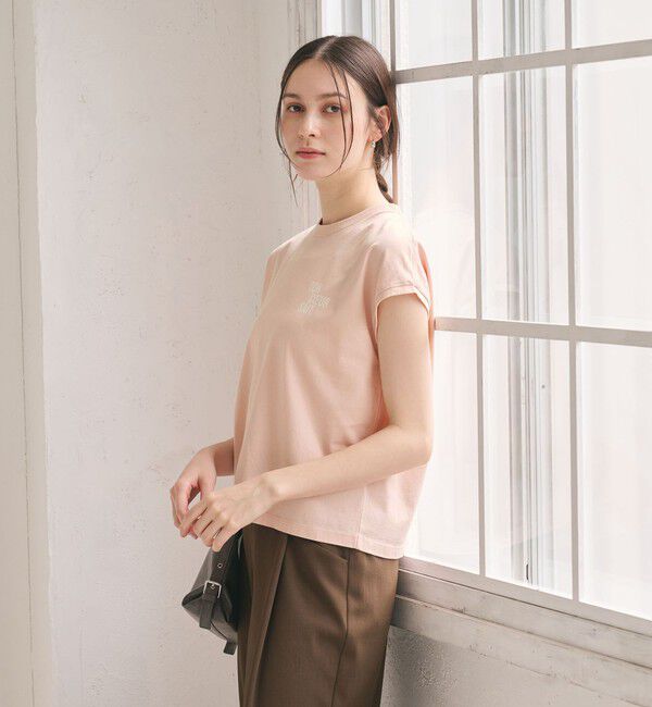 BEAUTY&YOUTH UNITED ARROWS「コットン ロゴプリント フレンチスリーブ Tシャツ」|Tシャツ・カットソー|