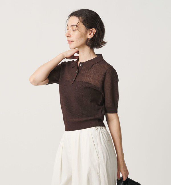 BEAUTY&YOUTH UNITED ARROWS「メッシュ ポロニット プルオーバー ウォッシャブル」|ニット・セーター|