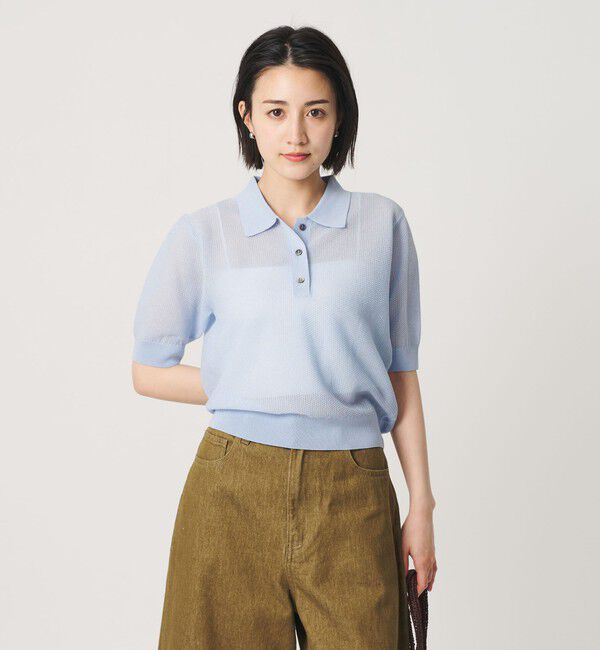 BEAUTY&YOUTH UNITED ARROWS「メッシュ ポロニット プルオーバー ウォッシャブル」|ニット・セーター|