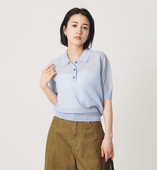 BEAUTY&YOUTH UNITED ARROWS「メッシュ ポロニット プルオーバー ウォッシャブル」|ニット・セーター|