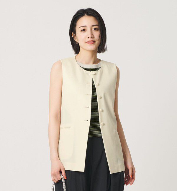 BEAUTY&YOUTH UNITED ARROWS「セルロースナイロンオックス クルーネック ベスト」|ベスト・ジレ|OFF WHITE