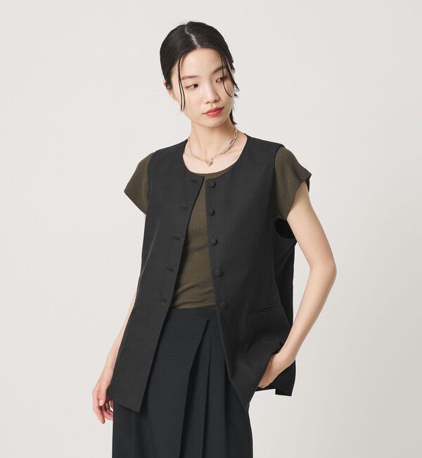 BEAUTY&YOUTH UNITED ARROWS「セルロースナイロンオックス クルーネック ベスト」|ベスト・ジレ|