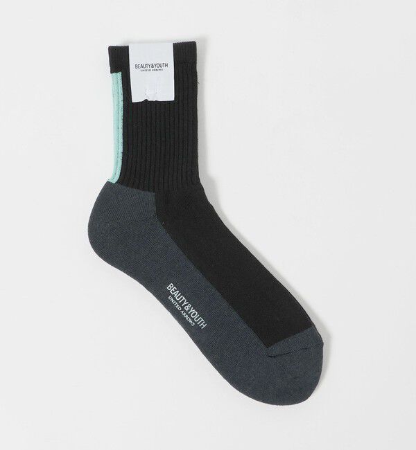 BEAUTY&YOUTH UNITED ARROWS「バック ライン ソックス」|ソックス|BLACK