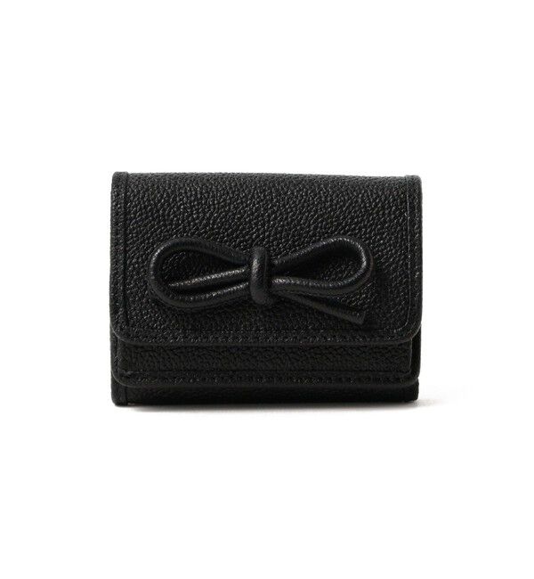 Ray BEAMS 「【WEB限定】Hashibami / レザー リボン 3つ折り 財布」|財布|BLACK