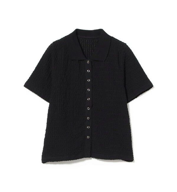 Ray BEAMS 「ポロ カラー リング ドット シャツ」|ポロシャツ|BLACK