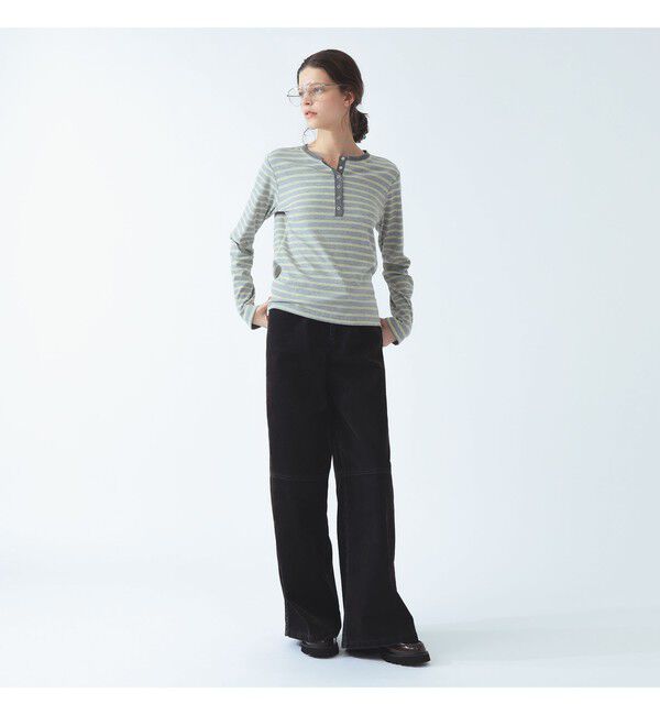 Ray BEAMS 「RIB ボーダー ヘンリーネック Tシャツ」|Tシャツ・カットソー|