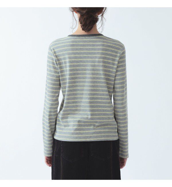 Ray BEAMS 「RIB ボーダー ヘンリーネック Tシャツ」|Tシャツ・カットソー|