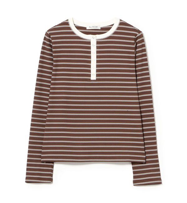 Ray BEAMS 「RIB ボーダー ヘンリーネック Tシャツ」|Tシャツ・カットソー|
