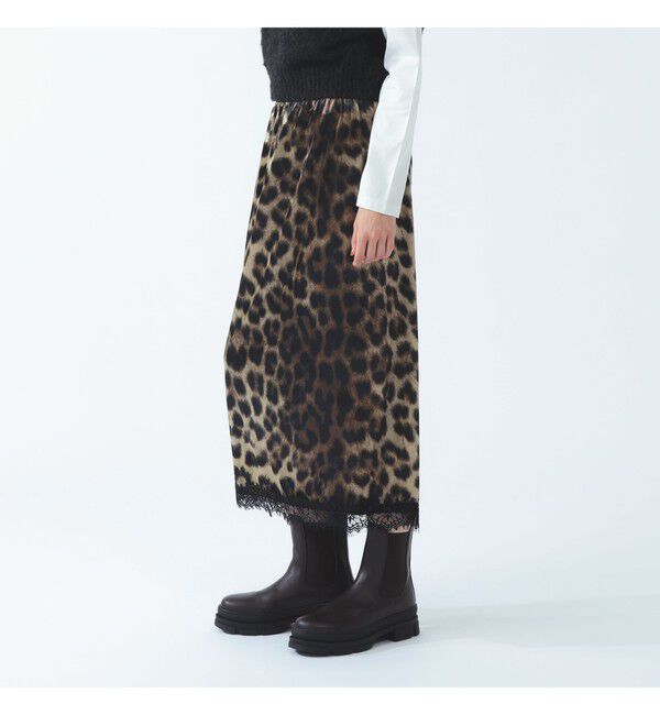 Ray BEAMS 「ベロア プリント レース ヘム スカート」|スカート|LEOPARD