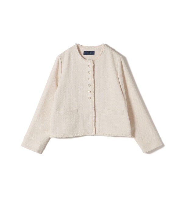 SHIPS for women「〈セレモニー対応可〉スラブ ツイード ノーカラー ジャケット（セットアップ対応）」|ノーカラージャケット|