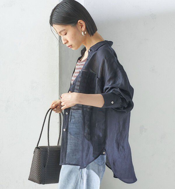 SHIPS for women「〈手洗い可能〉IMPERIAL LINEN オーバー シャツ」|シャツ・ブラウス|
