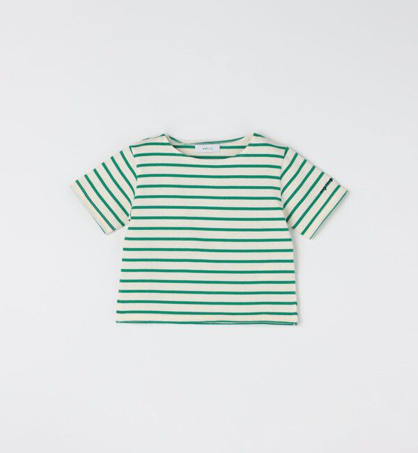 SHIPS any「SHIPS any:  マリンボーダー ボートネック Tシャツ<KIDS>」|Tシャツ・カットソー|ライトグリーン