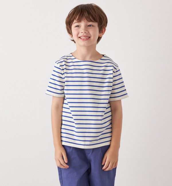 SHIPS any「SHIPS any:  マリンボーダー ボートネック Tシャツ<KIDS>」|Tシャツ・カットソー|