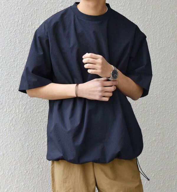 SHIPS any「SHIPS any:〈撥水/軽量/ストレッチ〉SOLOTEX(R) シアサッカー スピンドル Tシャツ(セットアップ対応)25SS◇」|Tシャツ・カットソー|