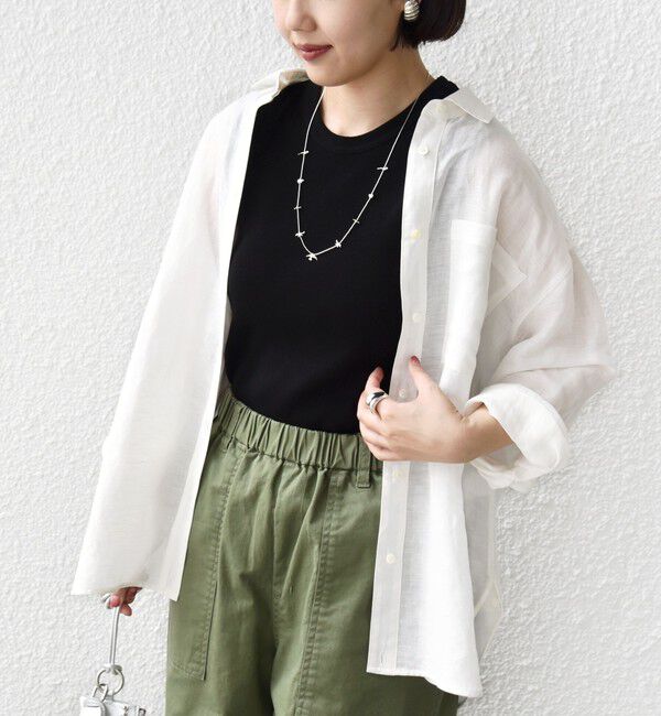 SHIPS for women「〈手洗い可能〉IMPERIAL LINEN 混 オーバー サイズ シャツ」|シャツ・ブラウス|