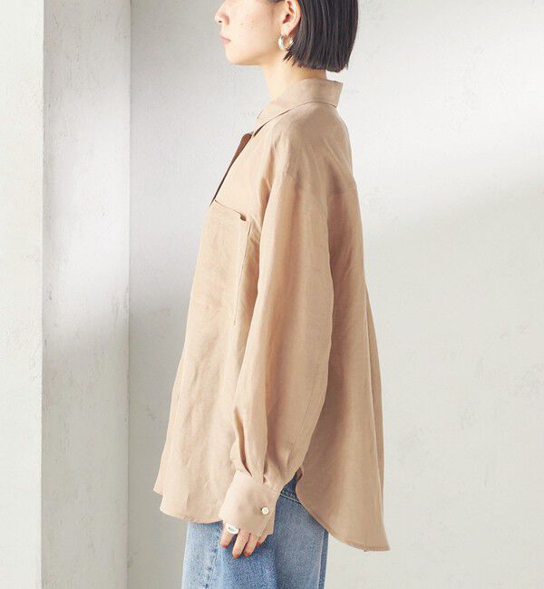 SHIPS for women「〈手洗い可能〉IMPERIAL LINEN 混 オーバー サイズ シャツ」|シャツ・ブラウス|