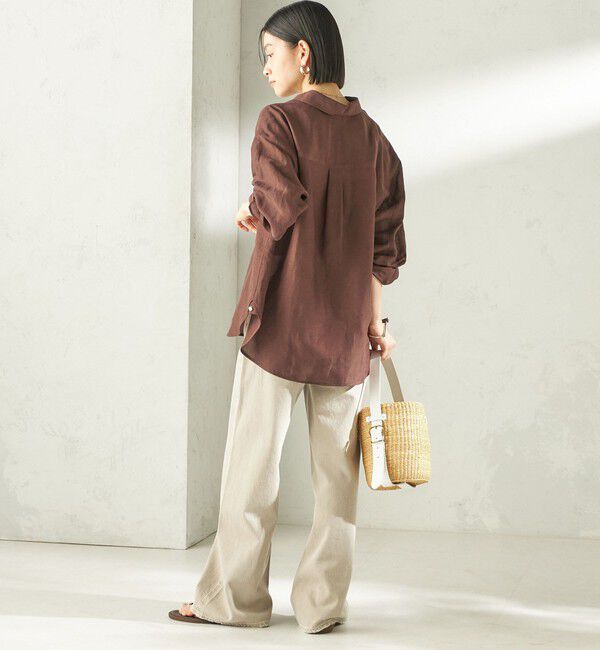 SHIPS for women「〈手洗い可能〉IMPERIAL LINEN 混 オーバー サイズ シャツ」|シャツ・ブラウス|