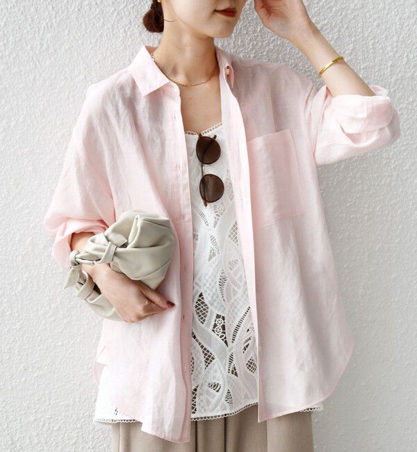 SHIPS for women「〈手洗い可能〉IMPERIAL LINEN 混 オーバー サイズ シャツ」|シャツ・ブラウス|