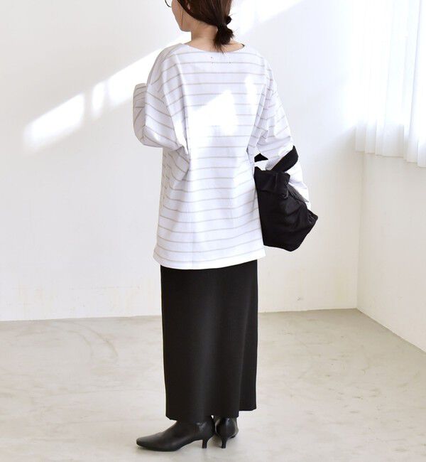 quaranciel「quaranciel:〈洗濯機可能〉ボーダー ビッグ スキッパー プルオーバー」|Tシャツ・カットソー|