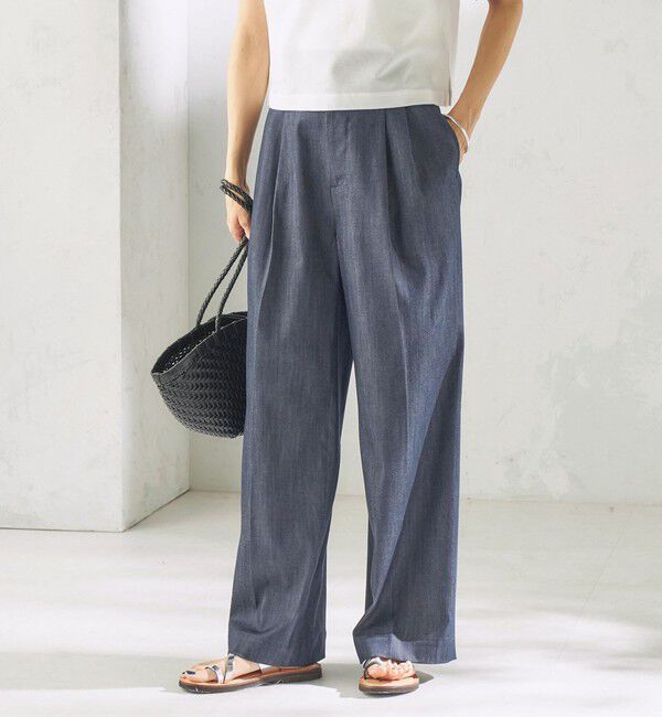 SHIPS for women「〈手洗い可能〉ヴィンテージ ライク デニム タック パンツ」|その他|