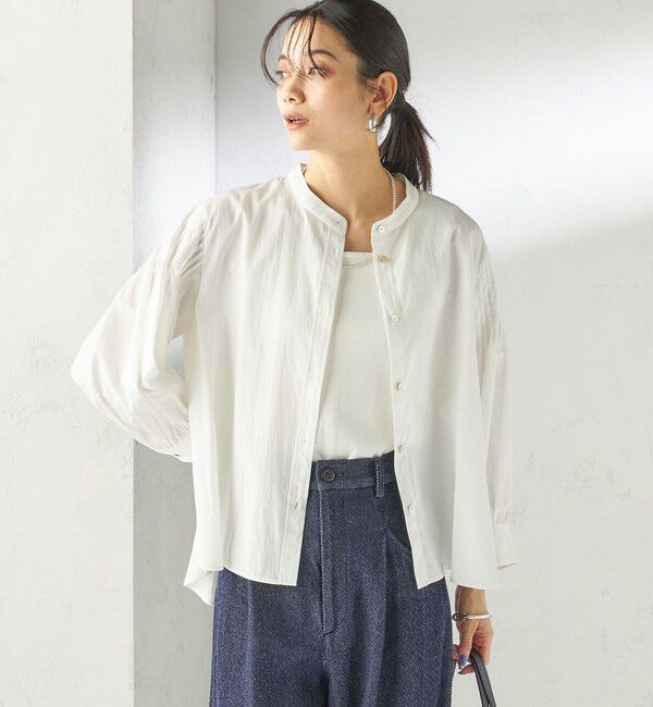 SHIPS for women「〈手洗い可能〉袖 ピンタック 羽織 ブラウス」|シャツ・ブラウス|