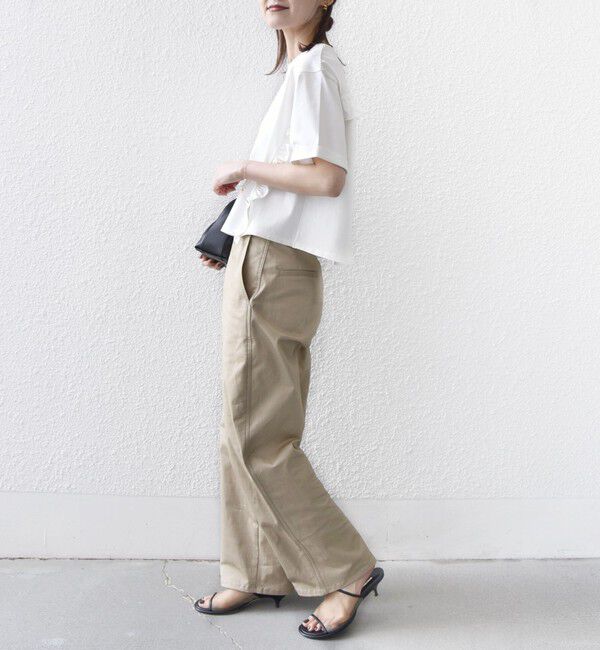 SHIPS for women「【WEB限定】〈接触冷感〉オーガニック コットン フリル TEE」|Tシャツ・カットソー|