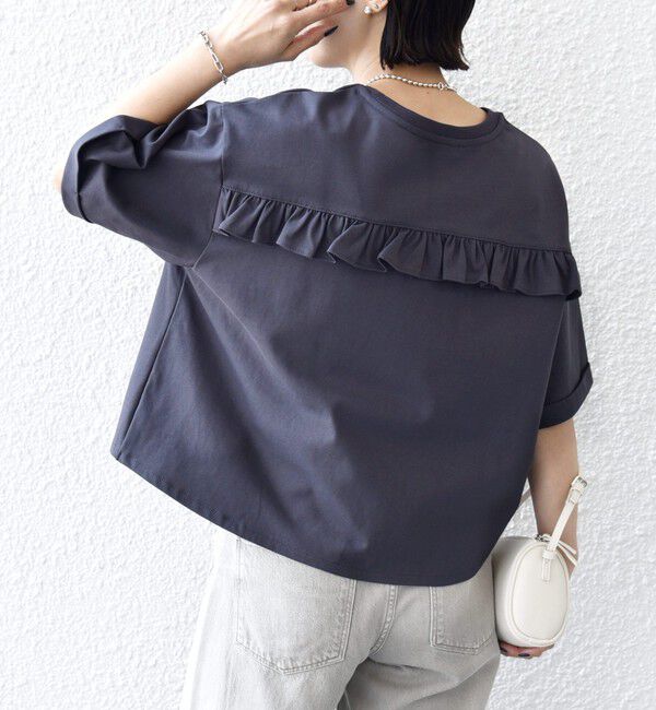 SHIPS for women「【WEB限定】〈接触冷感〉オーガニック コットン フリル TEE」|Tシャツ・カットソー|