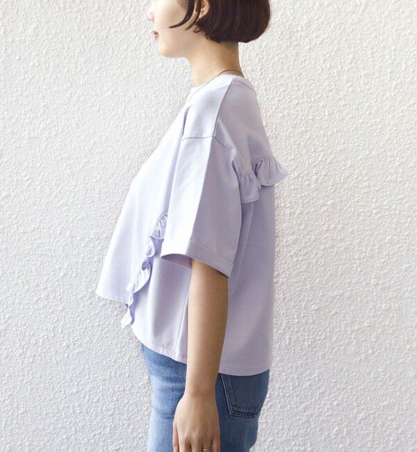 SHIPS for women「【WEB限定】〈接触冷感〉オーガニック コットン フリル TEE」|Tシャツ・カットソー|