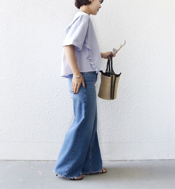 SHIPS for women「【WEB限定】〈接触冷感〉オーガニック コットン フリル TEE」|Tシャツ・カットソー|