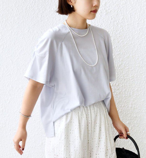 SHIPS for women「〈手洗い可能〉ボーダー / ソリッド 袖ギャザー ショートスリーブ プルオーバー」|Tシャツ・カットソー|