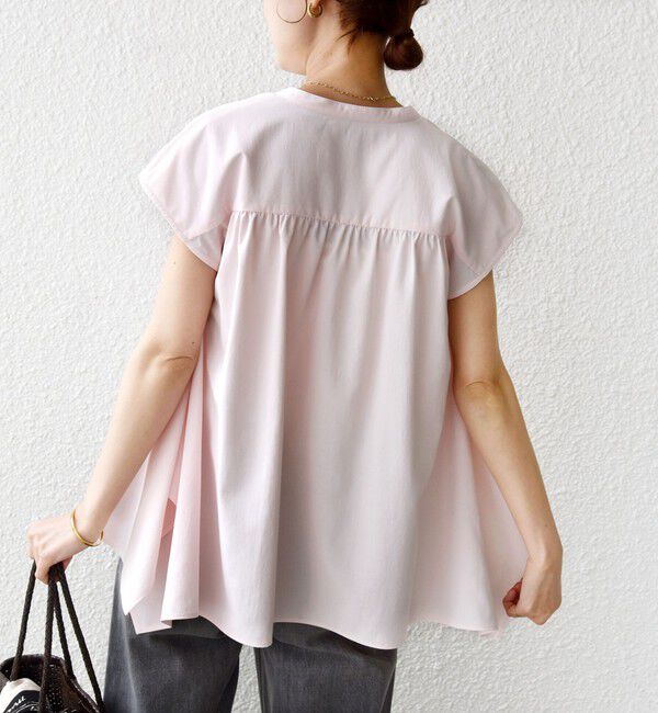 SHIPS for women「〈UVカット/吸水速乾/接触冷感/防シワ〉ハンカチーフ ヘムライン バック フレア ブラウス」|シャツ・ブラウス|