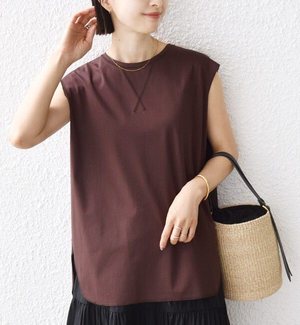 SHIPS for women「〈接触冷感/UVカット〉ガゼット デザイン 裾 ラウンド TEE」|Tシャツ・カットソー|