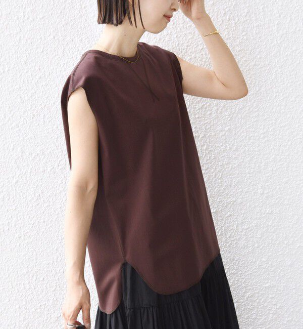 SHIPS for women「〈接触冷感/UVカット〉ガゼット デザイン 裾 ラウンド TEE」|Tシャツ・カットソー|