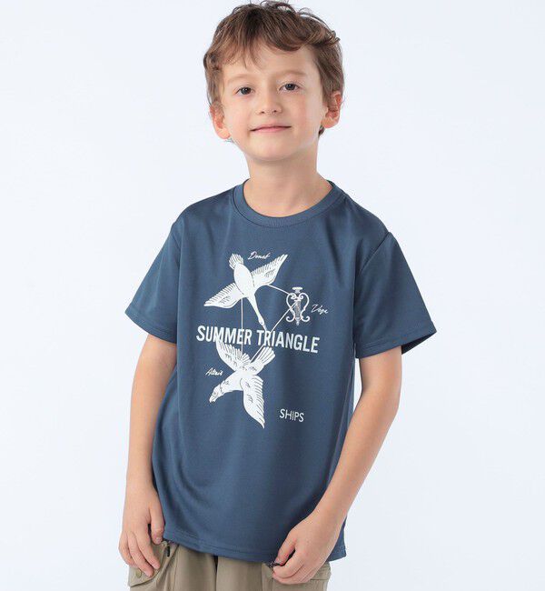 SHIPS KIDS「SHIPS KIDS:100～130cm /〈接触冷感/吸水速乾〉サマー トライアングル  Tシャツ」|Tシャツ・カットソー|