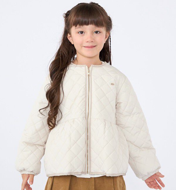 SHIPS KIDS「SHIPS KIDS:100～130cm /〈洗濯機可能〉 キルト ペプラム  ジップ ジャケット」|その他|