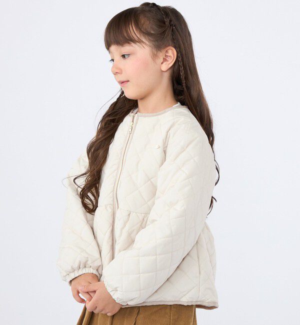 SHIPS KIDS「SHIPS KIDS:100～130cm /〈洗濯機可能〉 キルト ペプラム  ジップ ジャケット」|その他|