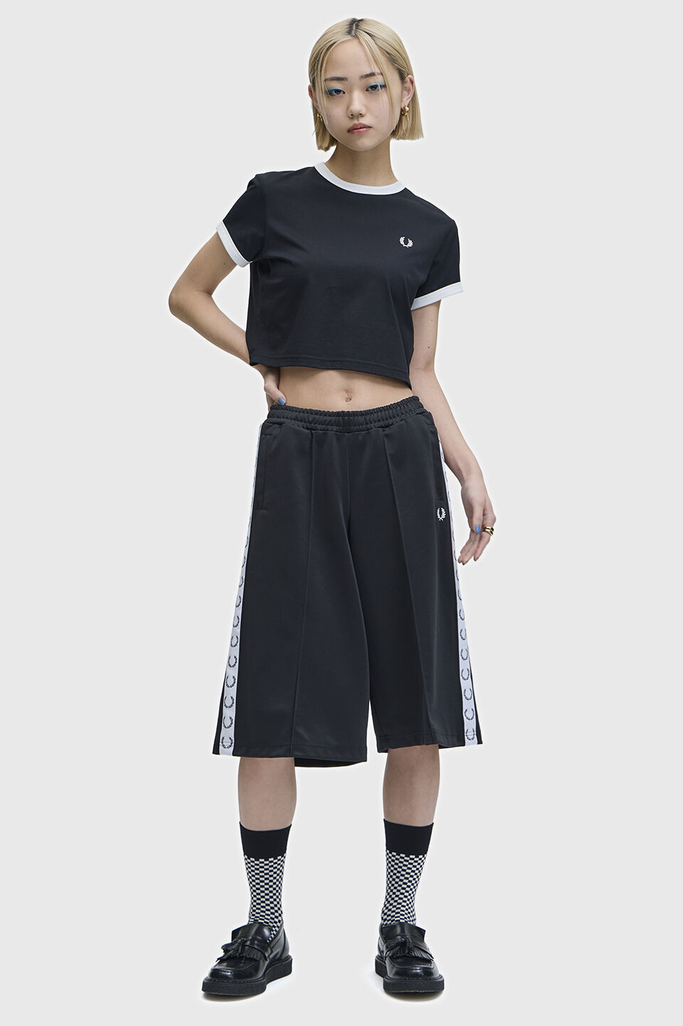 FRED PERRY 「Cropped Ringer T-Shirt／クロップドＴシャツ」|Tシャツ・カットソー|