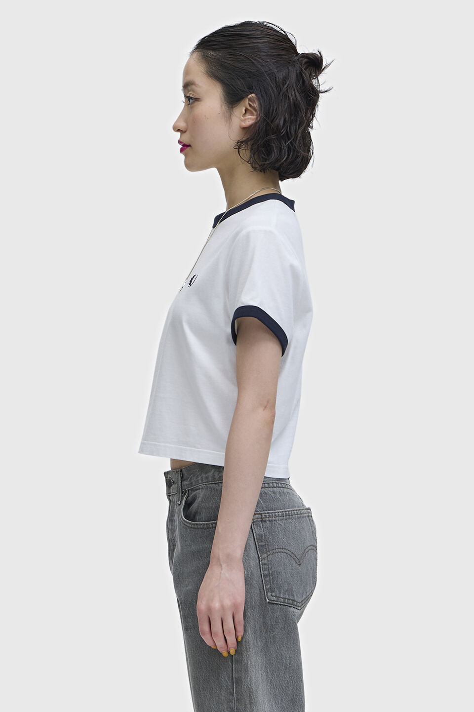 FRED PERRY 「Cropped Ringer T-Shirt／クロップドＴシャツ」|Tシャツ・カットソー|