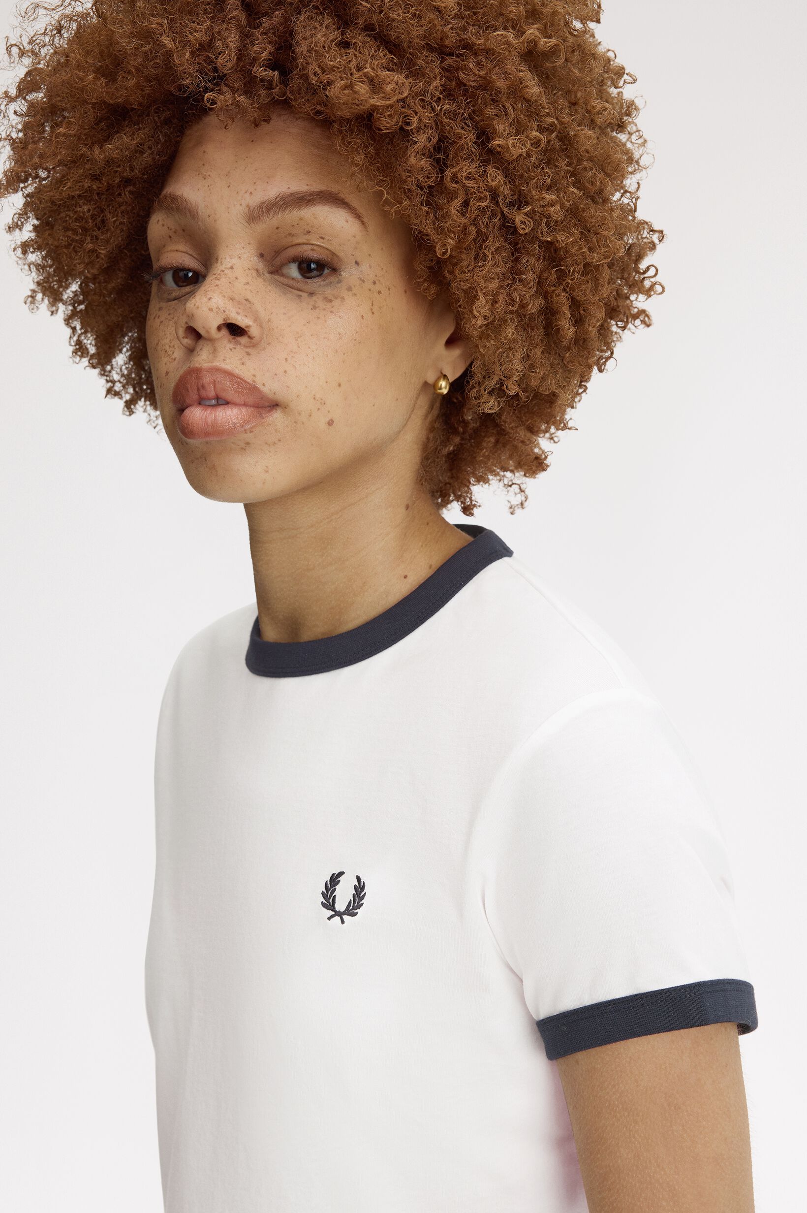 FRED PERRY 「Cropped Ringer T-Shirt／クロップドＴシャツ」|Tシャツ・カットソー|