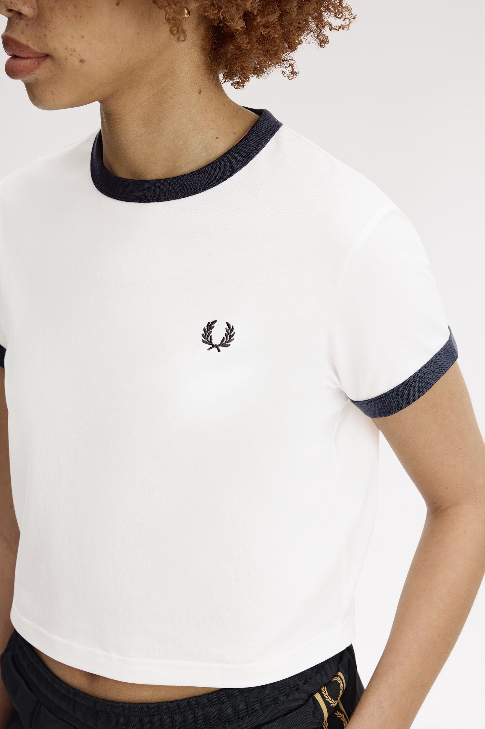FRED PERRY 「Cropped Ringer T-Shirt／クロップドＴシャツ」|Tシャツ・カットソー|