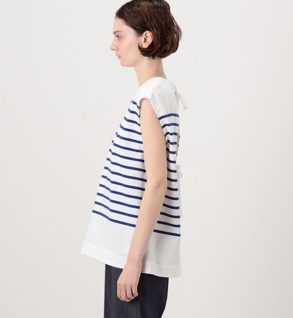 MACPHEE「パネルボーダー ノースリーブプルオーバー」|Tシャツ・カットソー|